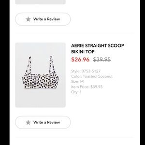 Aerie Straight Scoop Leopard Bikini Top NWT